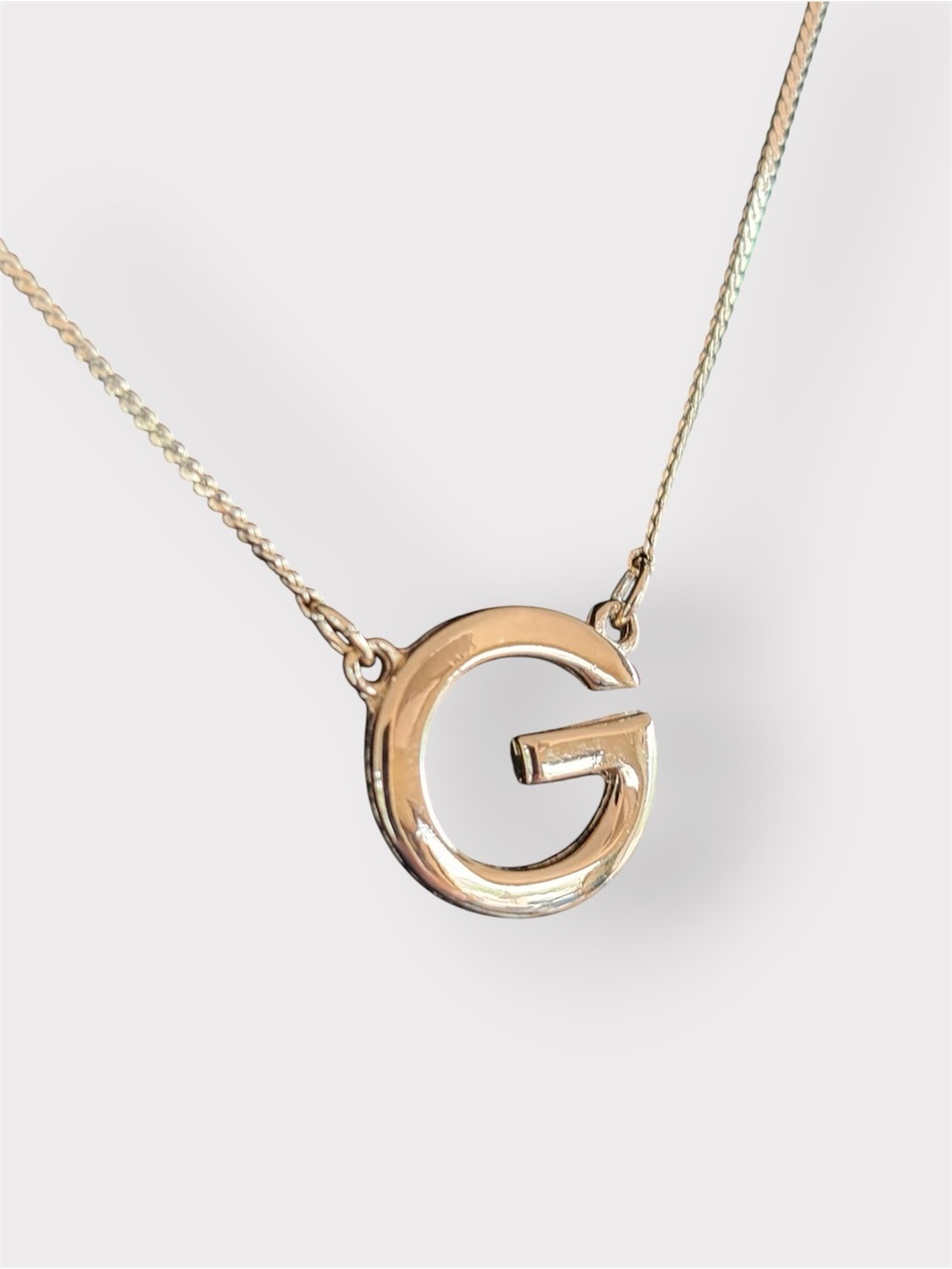 GIVENCHY Gold G Initial Pendant Necklace 15”